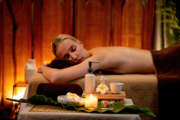 istock Aromatherapy massage ambiance or spa salon composition setup. Quiescent 2170319800