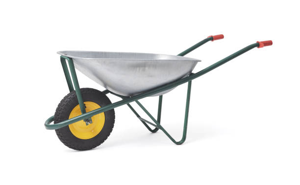 istock Gardening wheelbarrow isolated on white background 2170322789