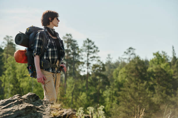 istock Female hiker admiring natural scenery 2170324965