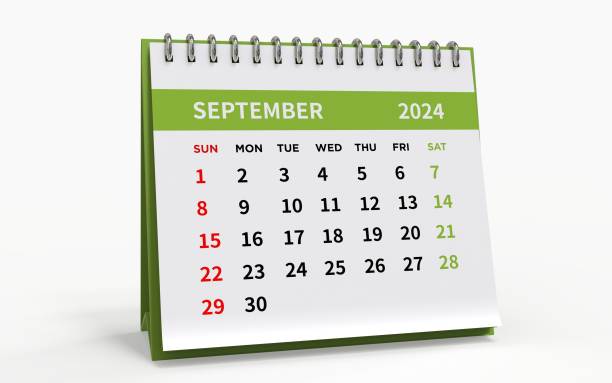 istock Standing Desk Calendar September 2024. 2170324989