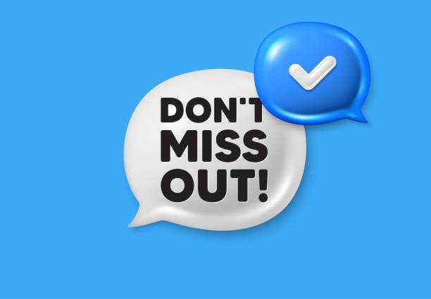 istock Dont miss out tag. Special offer price sign. Text box speech bubble 3d icons. Vector 2170325988