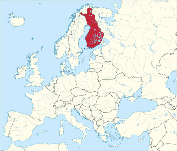 istock Highlighted map of FINLAND inside map of Europe 2170329857
