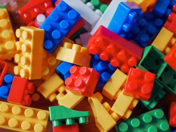 istock Building block toy with colorful blocks bricks toy, close up 2170335789