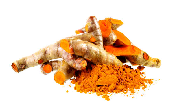 istock Turmeric and Turmeric powder on white background 2170342858