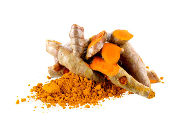 istock Turmeric and Turmeric powder on white background 2170342886