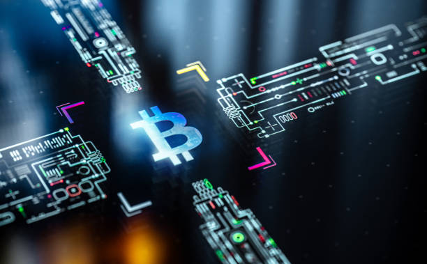 istock Bitcoin symbol on digital display. Crypto currency and digital wallets background. Block chain in world of technological progress and innovation 2170346029