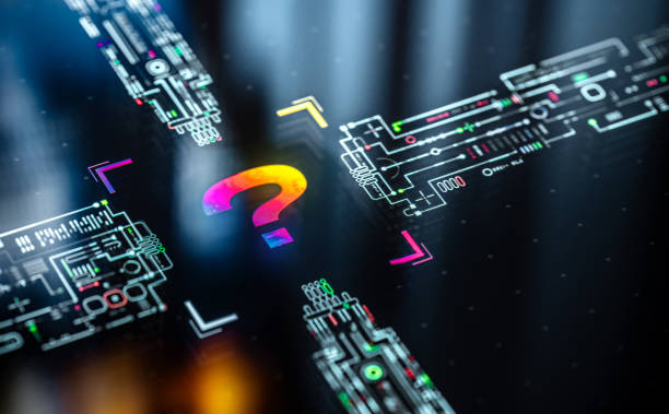 istock Got questions? Got answers. Question sing on digital display. Futuristic question icon in world of technological progress and innovation 2170346036