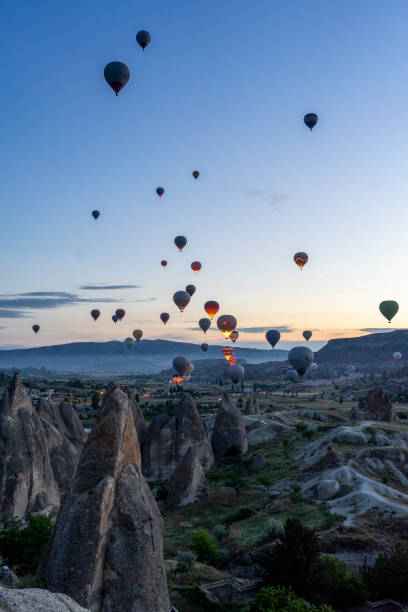 istock Hot air balloons rise before the sun rises 2170348006