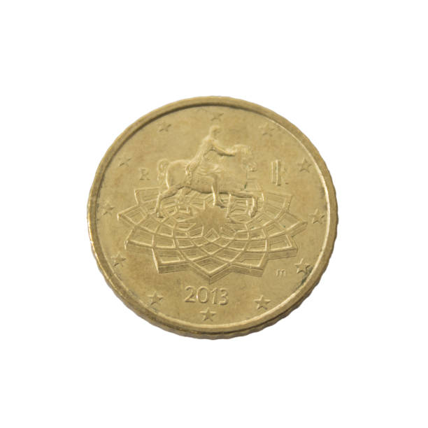 istock 50 cent euro Gold Coin Featuring Horseman Design 2170355186