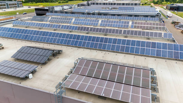 istock Modern Industrial Building with Solar Panels 2170356027