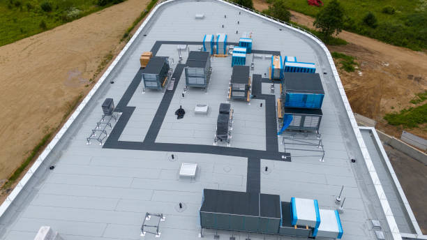 istock Aerial View of Rooftop HVAC Systems 2170356184