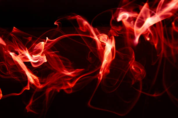 istock Illustration of red beautiful smoke on the black background 2170363635