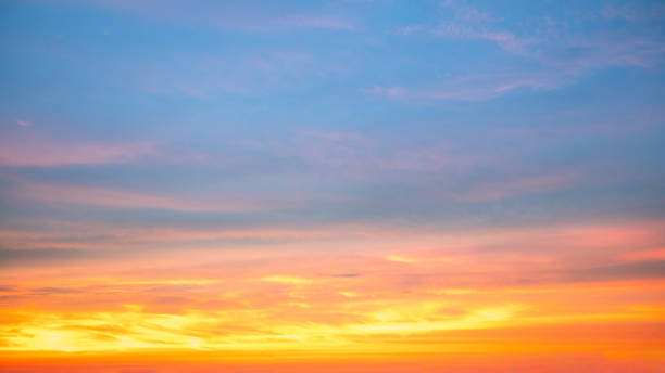 istock Beautiful , luxury soft gradient orange gold clouds and sunlight on the blue sky perfect for the background, take in everning,Twilight, Large size, high definition landscape photo 2170364310
