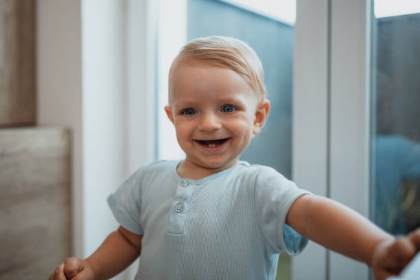 istock Adorable baby smiling in the morning 2170366785