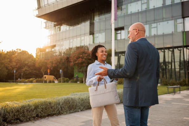 istock Business conversation outside the office 2170369070