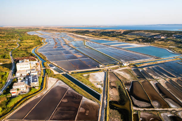 istock Process of channeling seawater into shallow basins 2170372775