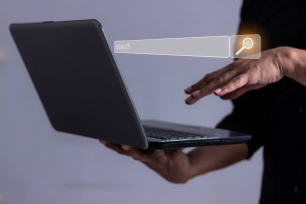 Experience a green SEO laptop concept featuring a 3D laptop with \