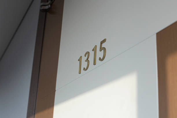 Door with room number in a hotel
