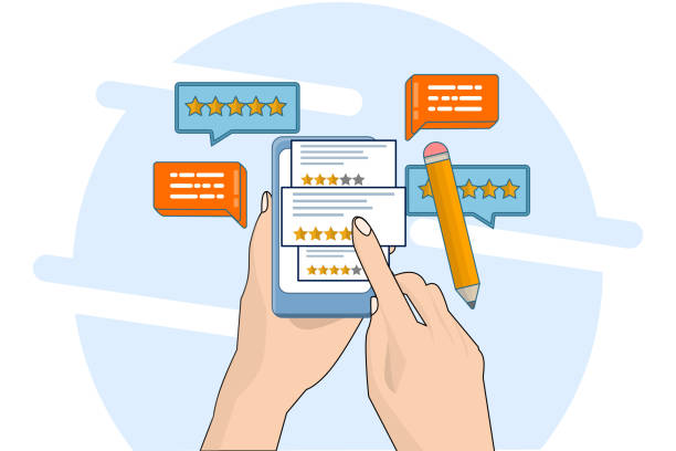istock Online feedback concept. Write a comment about the product. Survey form. Pencil with five star customer reviews and speech bubble message. Forum with poll. Best rating. Flat vector illustration. 2170381980