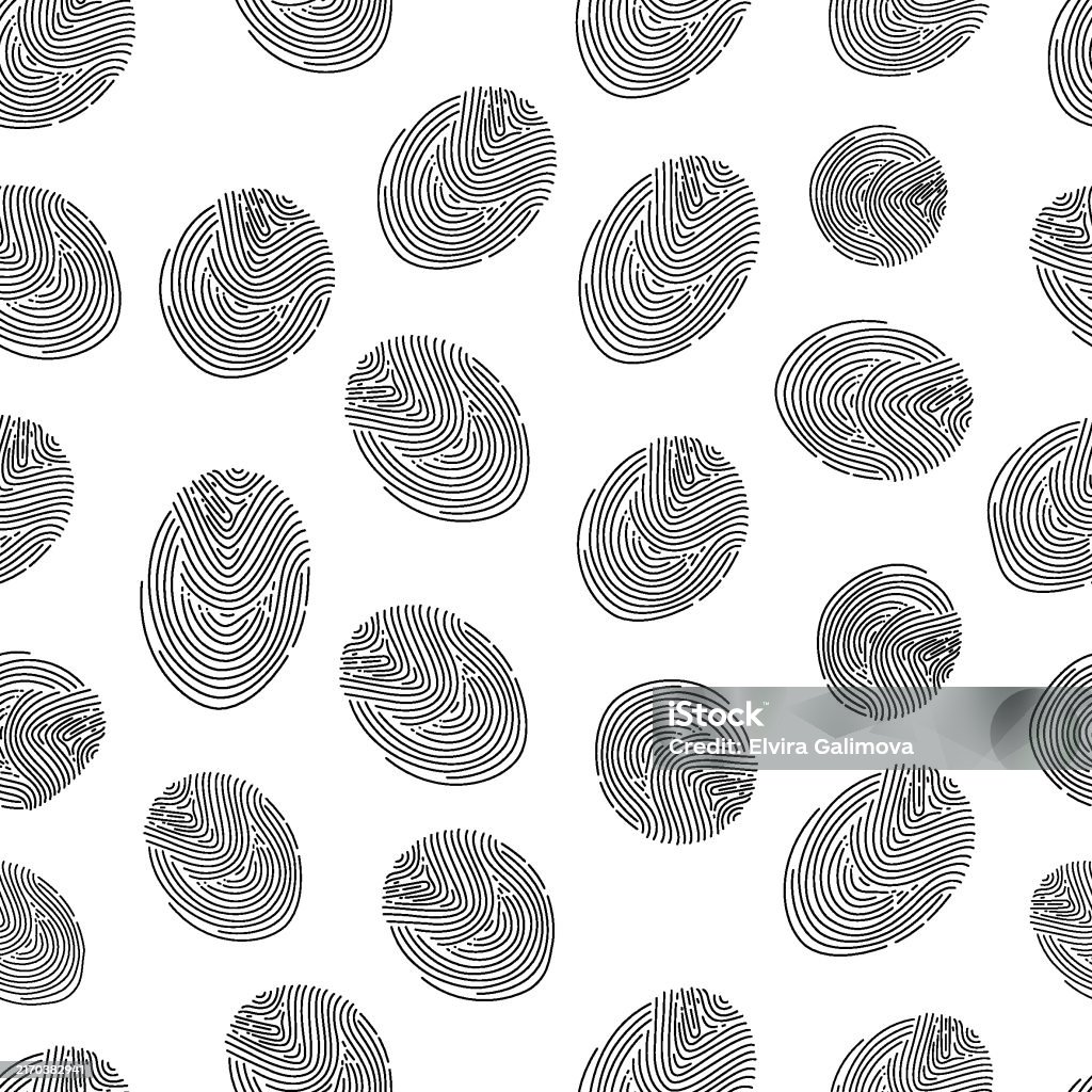 Pattern Identification Vector Fingerprints Seamless Linear Pattern On White Background Personality ...