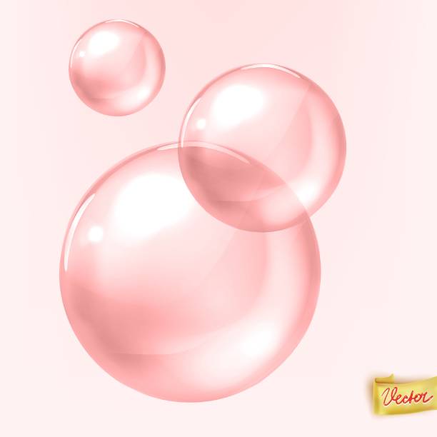 istock Shiny transparent air bubbles 3d vector illustration on pink background. Flying balls realistic objects design. Wash foam sphere color banner 2170383937
