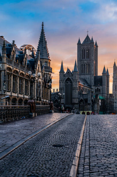 istock Ghent at sunrise during Christmas, Belgium 2170384365
