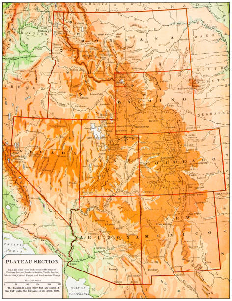 Antique map of Plateau USA (1898)