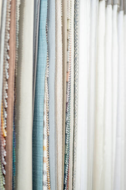 istock Background from samples of fabrics for curtains and tulles. 2170391652
