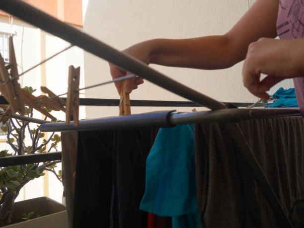 istock hanging clothes on the balcony 2170395124