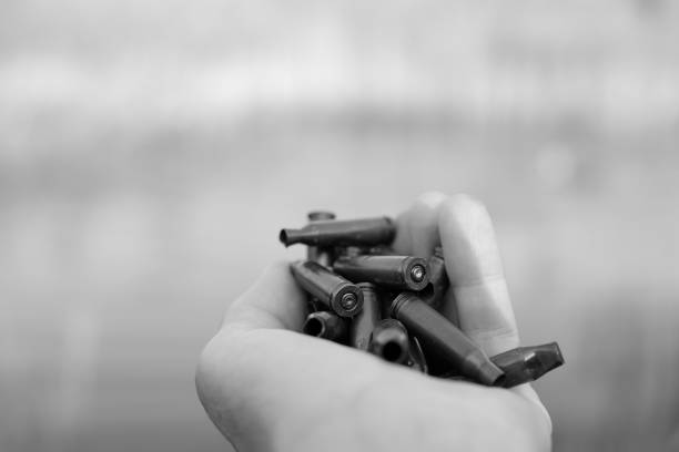 Bullet casings in the human hand.