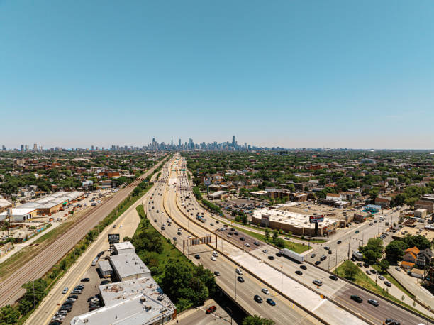 istock Chicago Skyline from Interstate 90 in Avondale, on the Northwest Side on a Clear, Sunny Day 2170397797