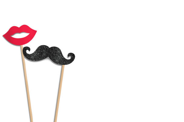 Greeting card Happy Father's Day. Mustache, hat, pipe coffee