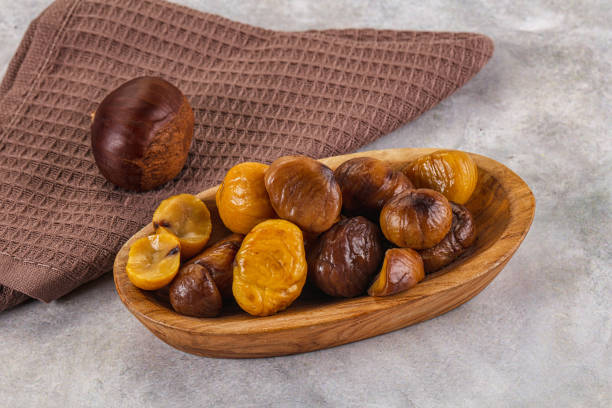 istock Roasted sweet natural organic shestnut 2170398106