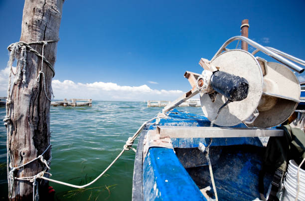 Fishing eqipement on a boat in Venice Lagoon