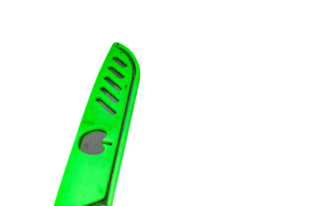 used kitchen knife isolated on white background