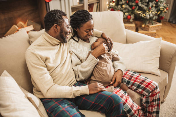 istock Christmas at home with family 2170421532