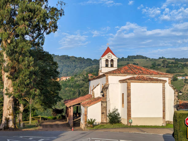 istock Santa Eulalia de Cabranes church, Comarca de la Sidra, Asturias, Spain 2170422596