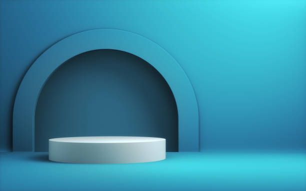 istock Blue Soft Background and Blue White Round Product podium 2170433728