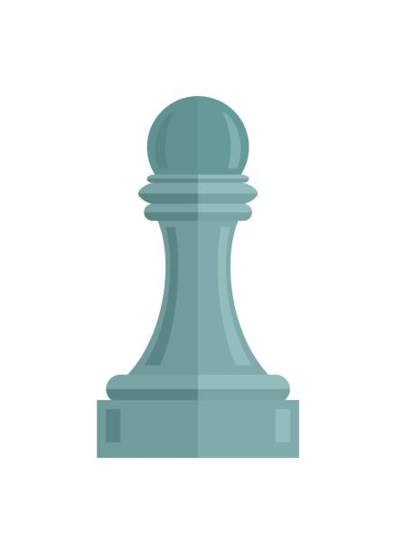 Chess pawn. Simple flat illustration. Simple flat illustration of a chess pawn. board game piece stock illustrations