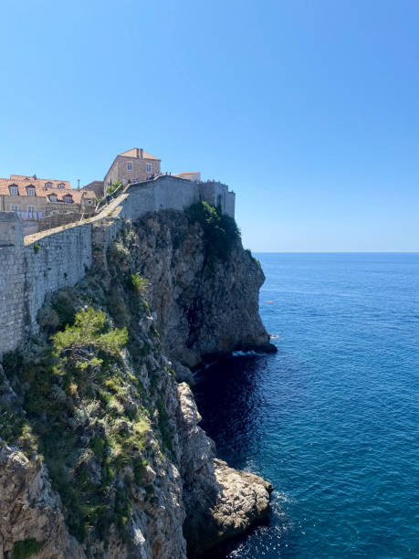 istock Coastal Cliff and Historic Walls in Dubrovnik 2170440345