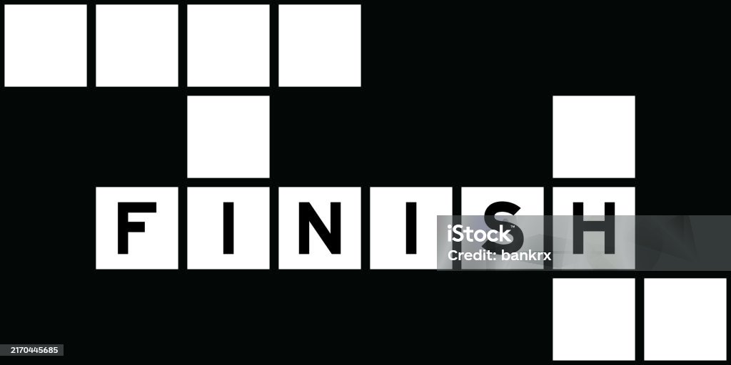 Alphabet Letter In Word Finish On Crossword Puzzle Background Stock Alphabet Letter In Word Finish On Crossword Puzzle Background Stock