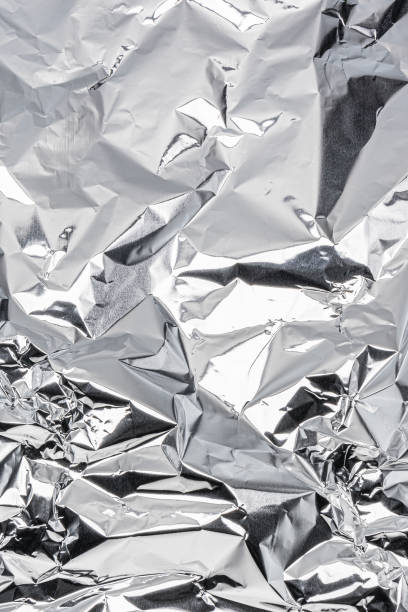 istock Crumpled aluminum foil background. realistic texture 2170445868