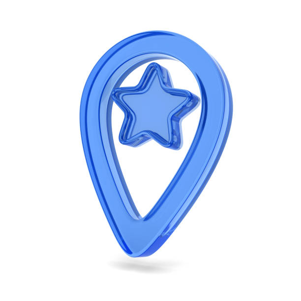glass pointer marker on white background. Isolated 3D illustration