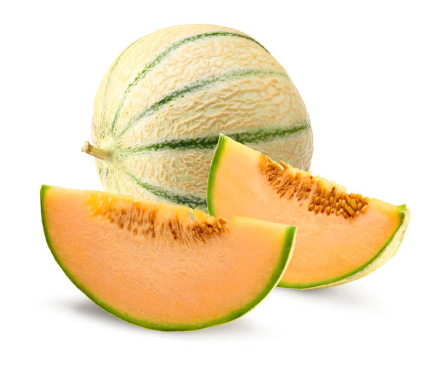 istock Sliced cantaloupe melon isolated on white background. clipping path 2170462718