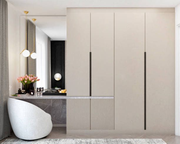 istock Dressing table with wardrobe closets in the bedroom 2170464460
