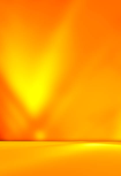 istock Autumn background summer orange studio room abstract shadow on wall floor blur cement, podium minimal cosmetic presentation, cement empty backdrop platform stage table loft scene mockup podium plant. 2170464590