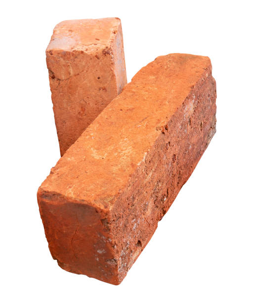 istock Side view of old red or orange bricks in stack isolated on white background with clipping path 2170464724