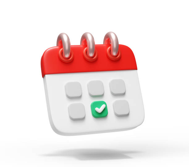 istock Cute Calendar Symbol Icon with Checkmark 3D Illustration 2170466917