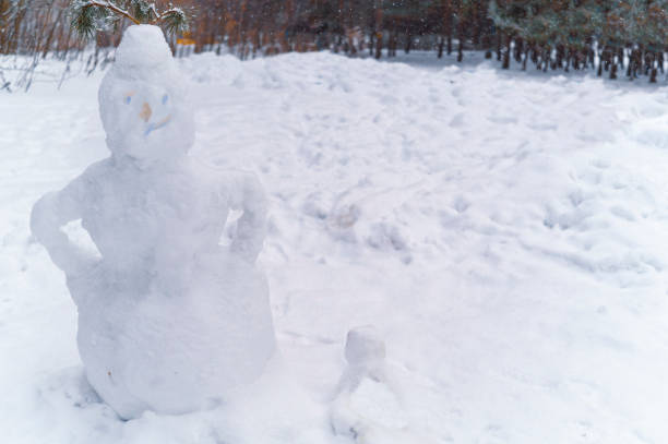 istock lonely snowman in a park 2170467561