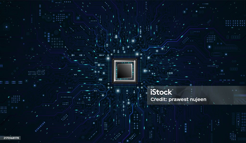 Cpu Chip On Motherboard Central Computer Processors Cpu Concept Quantum ...